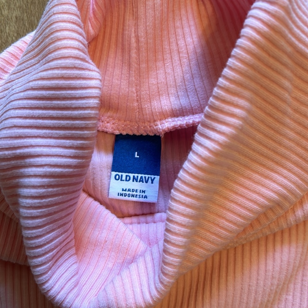 Pink Ribbed Turtleneck - Picture 2 of 2